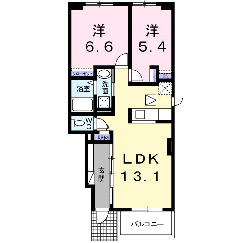 プロムナードヌウボーＡの物件間取画像