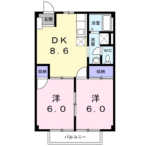 メゾンハナブサIIの物件間取画像