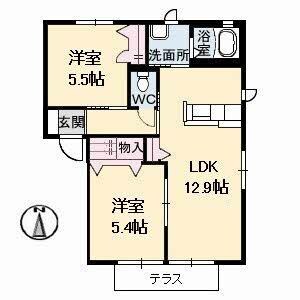 ブルメゾン　Ｂ棟の物件間取画像