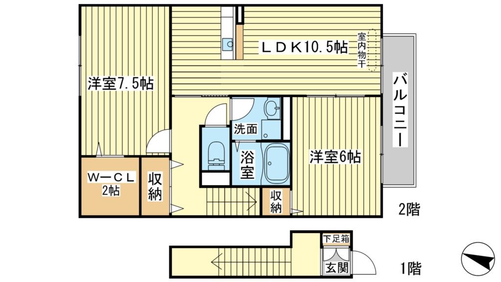 ハイツ　ラポルテA棟の物件間取画像