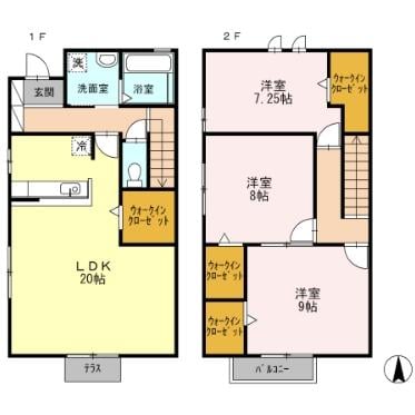 ピアチェーレ・Ｆ　Ａ棟の物件間取画像