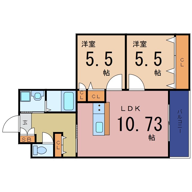 クレール新森の物件間取画像