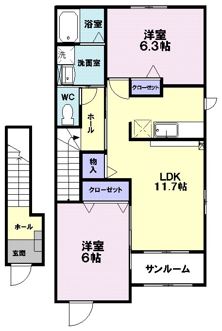 エアリー　フィールドⅡの物件間取画像