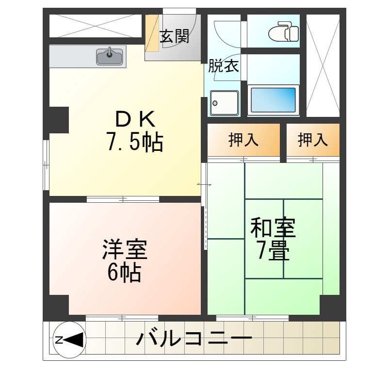 千歳山マンションの物件間取画像