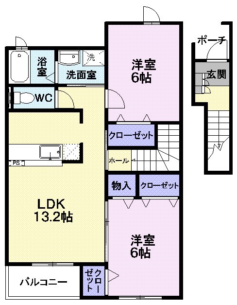 シャルマン　Ｅ棟の物件間取画像