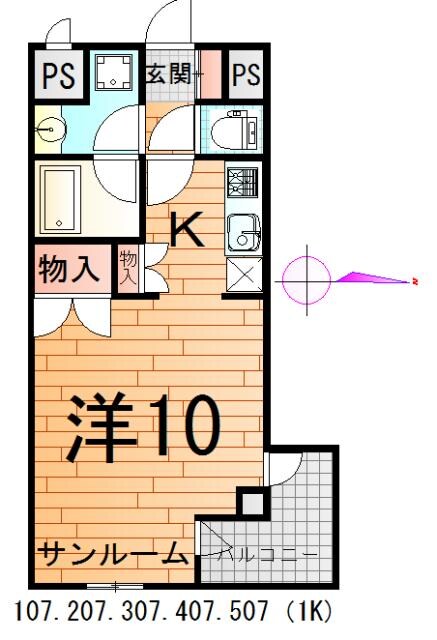 上町サンタウンの物件間取画像