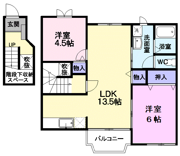 エステセレッソ　Ａ棟の物件間取画像