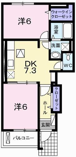 フェリア香呂Ｂの物件間取画像