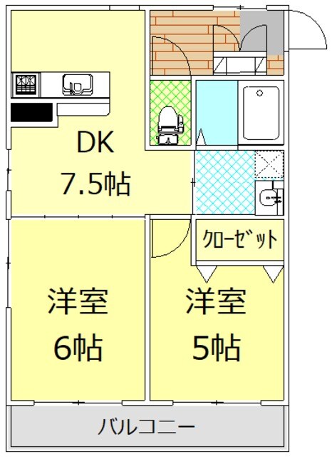 エバーグリーン富士岡の物件間取画像