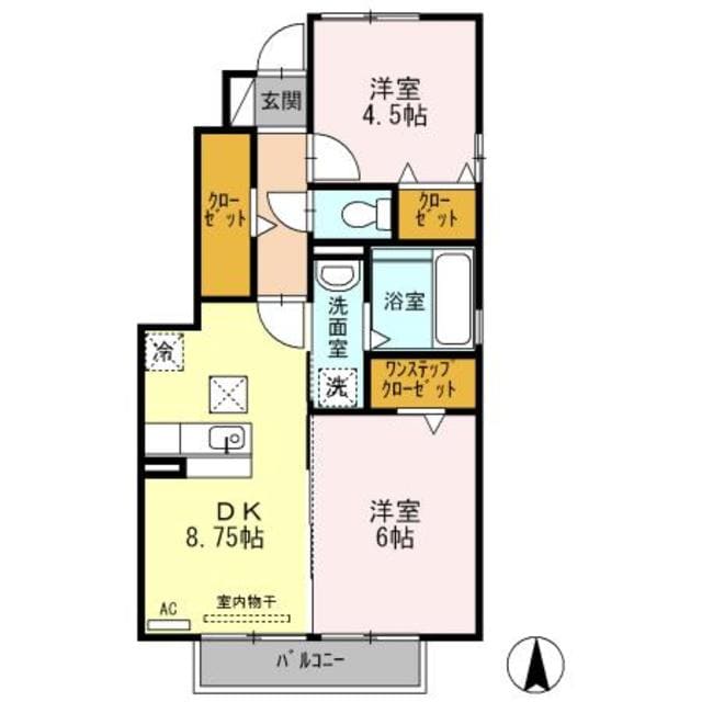 竪堀駅 徒歩4分 1階の物件間取画像