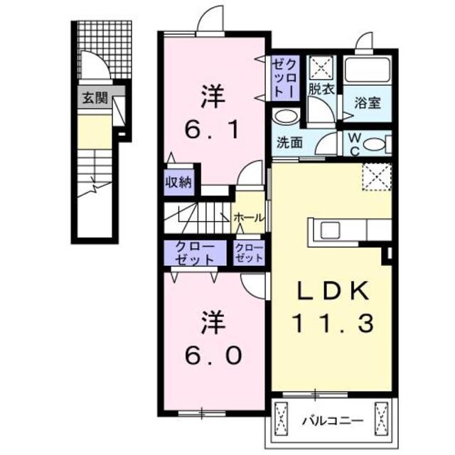 富士宮駅 バス11分  宮原下車：停歩11分 2階の物件間取画像