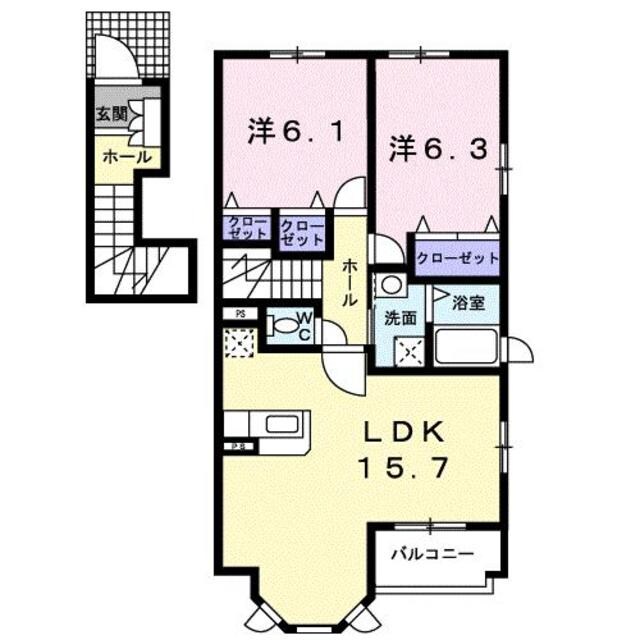 富士駅 バス30分  変電所前下車：停歩2分 2階の物件間取画像