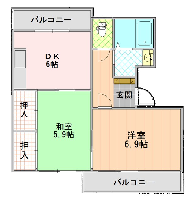 グランメール千本Ｄの物件間取画像