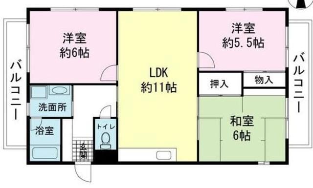 パミール香貫の物件間取画像