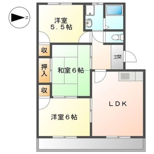 サングリーン西添の物件間取画像