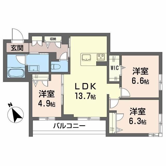 ヴィアソーレの物件間取画像