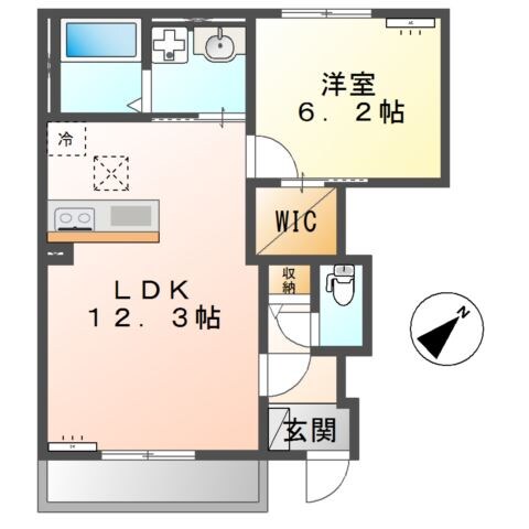 仮）阿見町荒川本郷新築アパートの物件間取画像