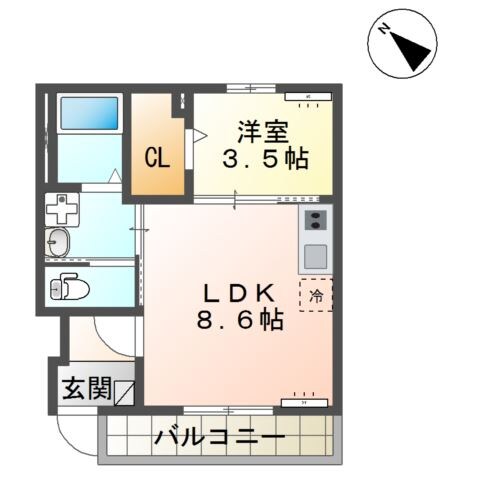 仮）つくば市高見原新築アパートＢの物件間取画像