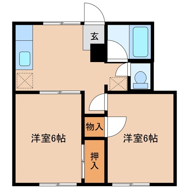 アーバン旭Cの物件間取画像