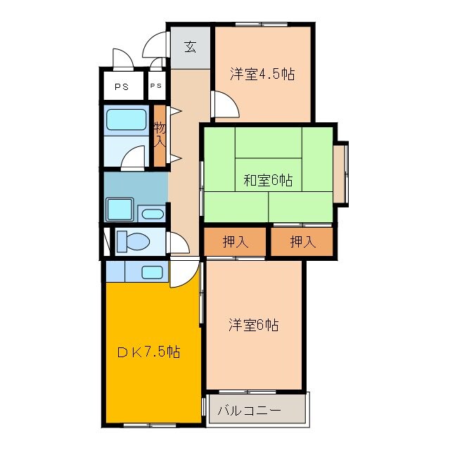 延増マンション新川の物件間取画像