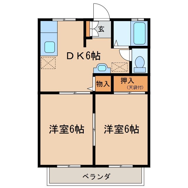 羽成ハイツAの物件間取画像