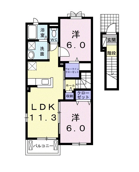 コリーナ木田余IIの物件間取画像
