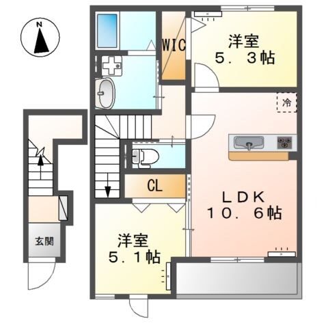 仮）榎戸新築アパートの物件間取画像