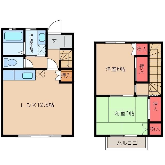 グリーンコーポ　A（高見原）の物件間取画像