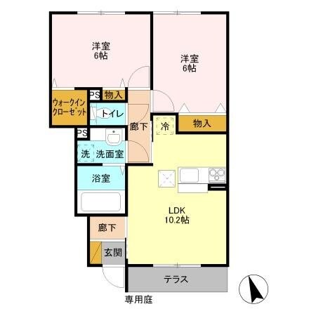 スローライフさしまIIの物件間取画像