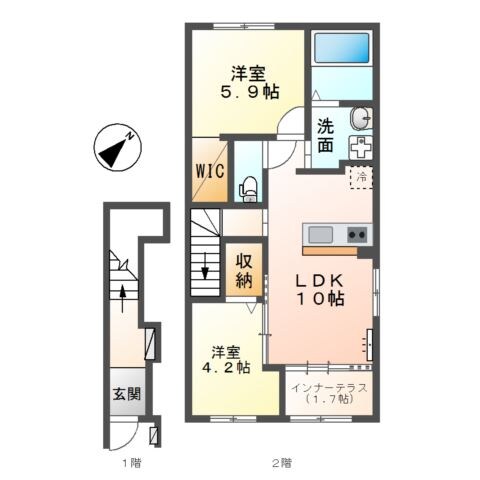 仮）取手市上高井379新築アパートの物件間取画像