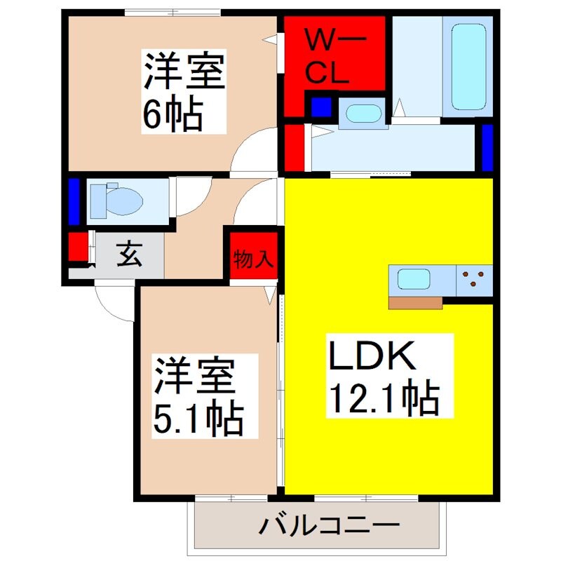 グレース青柳Ａ棟の物件間取画像