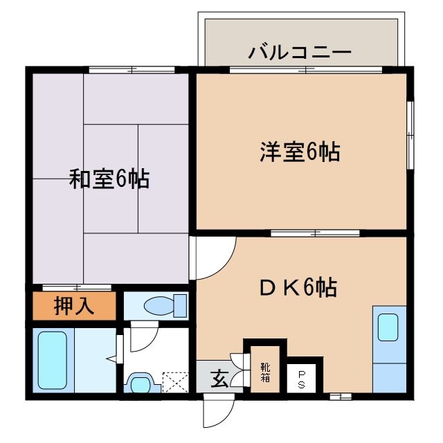 フレグランス千代川Eの物件間取画像