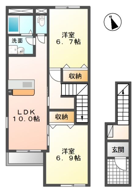 Ｇｒｅｅｎ　ＣａｌｍIの物件間取画像