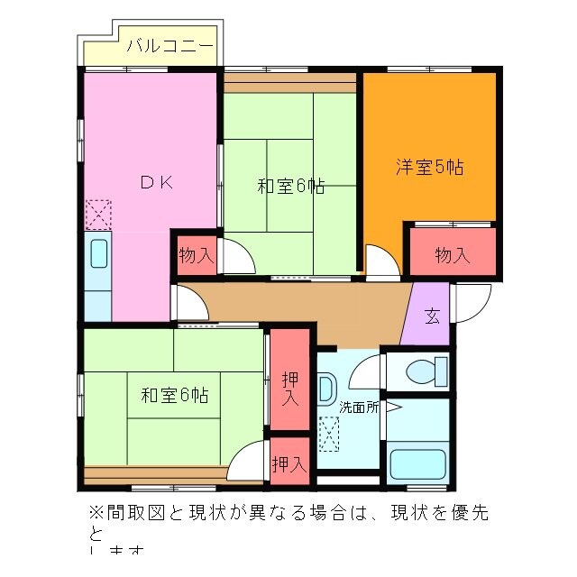 パークタウン白山Fの物件間取画像