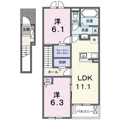 ヴィスタ　ブライト　Ｄの物件間取画像