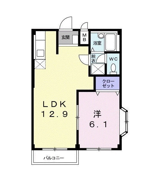 コーポウィスタリアＢの物件間取画像
