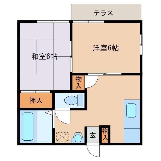 フレグランス千代川Aの物件間取画像
