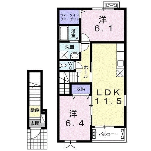 アジュールＡの物件間取画像