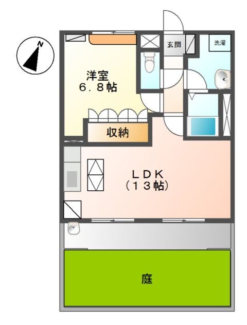 クレメント駒木Ｂの物件間取画像