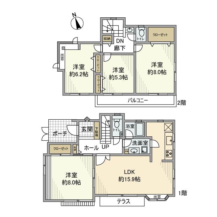 野々下戸建の物件間取画像