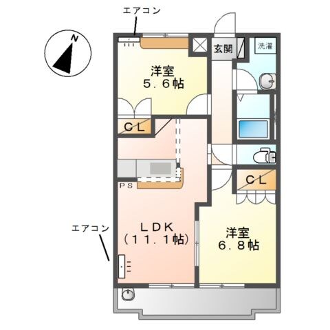 クレメント駒木Ａの物件間取画像