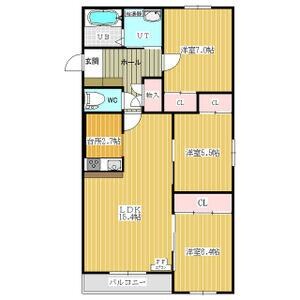 カトレア本通11の物件間取画像