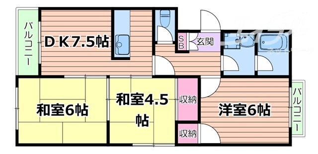 摂津市駅 徒歩9分 3階の物件間取画像