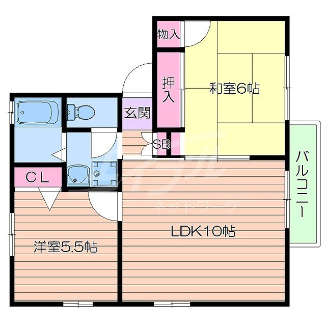 パーシモンハウスⅢの物件間取画像