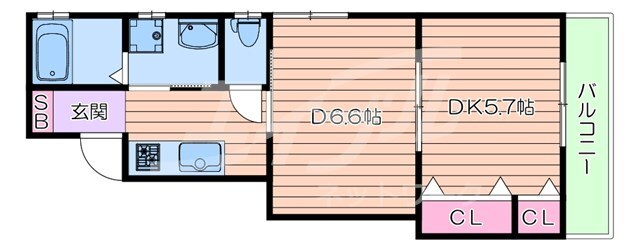 セレニティ東正雀アルファの物件間取画像