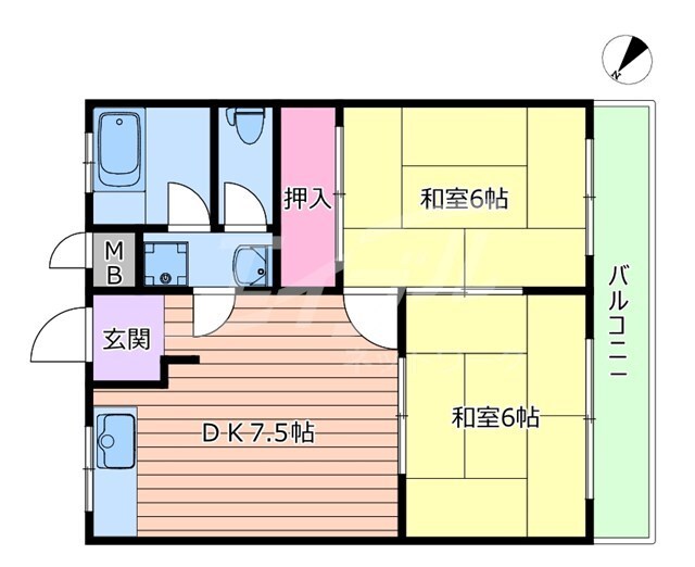 西川マンションの物件間取画像