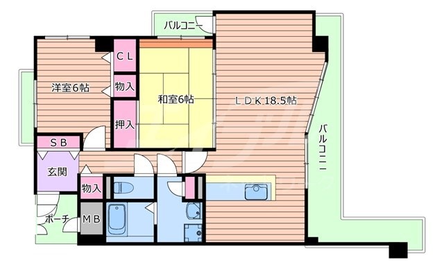 グリーンヒルパートⅡの物件間取画像