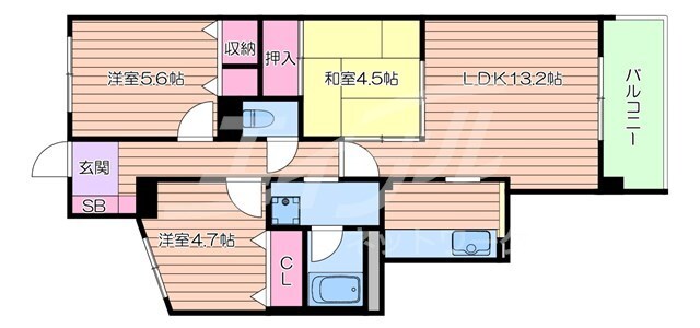 ユニーブル千里山田の物件間取画像