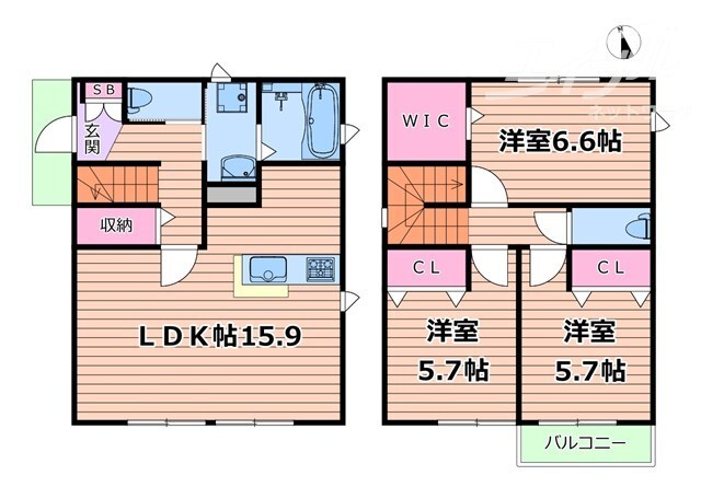 仮）吹田市岸部中4丁目戸建貸家の物件間取画像