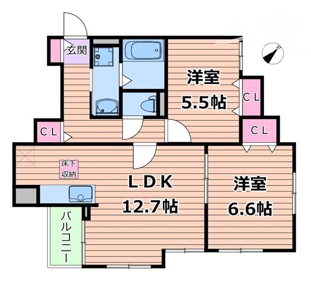 南江口3丁目アパートの物件間取画像